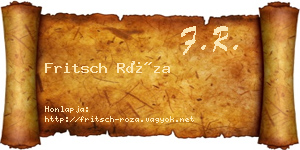 Fritsch Róza névjegykártya